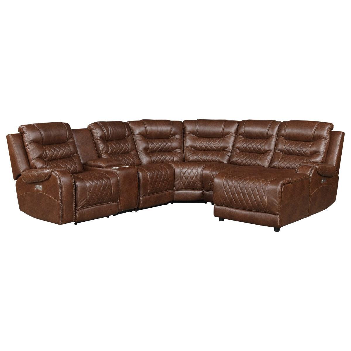 Homelegance - Putnam 6-Piece Modular Power Reclining Sectional With Right Chaise - 9405Br-6Lrrc