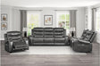 Putnam 3 Piece Double Reclining Sofa Set In Gray 9405Gy-3-2-1 | Homelegance