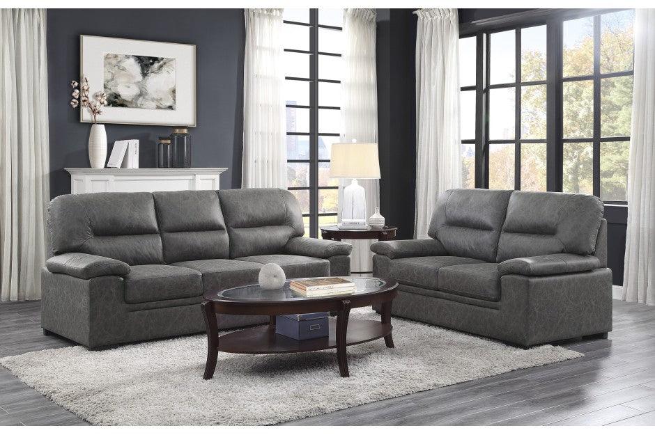 Homelegance - Michigan 2 Piece Sofa Set In Dark Gray - 9407Dg-3-2