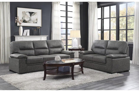 Homelegance - Michigan 2 Piece Sofa Set In Dark Gray - 9407Dg-3-2