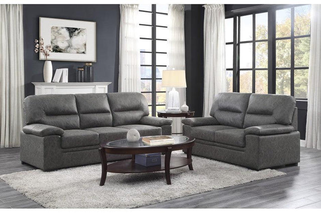 Homelegance - Michigan 2 Piece Sofa Set In Dark Gray - 9407Dg-3-2