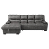 Homelegance - Michigan 2-Piece Sectional With Pull-Out Bed And Left Chaise With Hidden Storage In Dark Gray - 9407Dg*2Lc3R