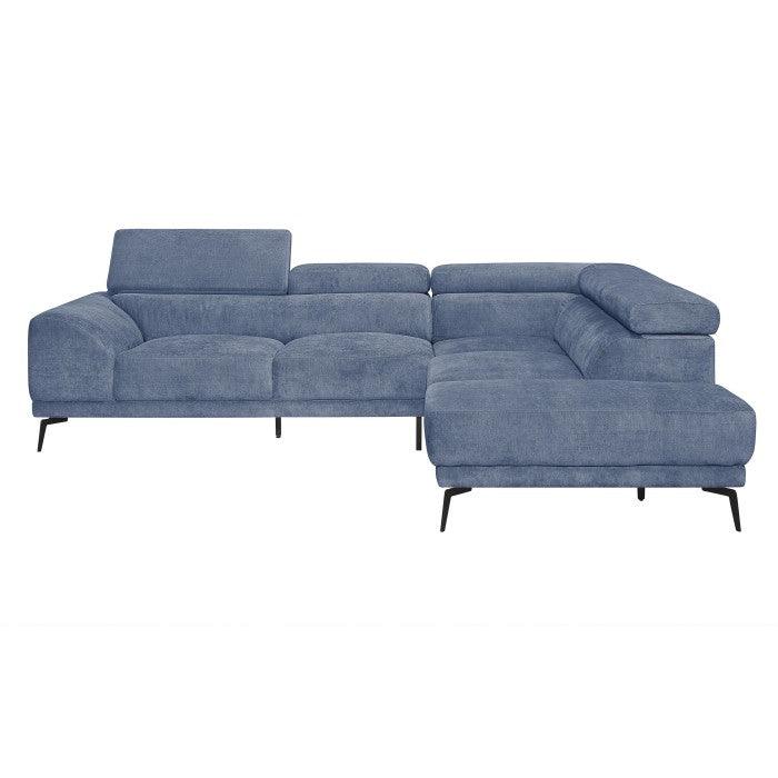 Homelegance - Medora 2-Piece Sectional With Right Chaise In Blue - 9409Bue*Sc