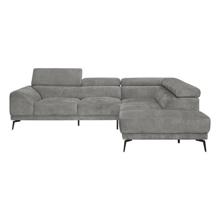 Homelegance - Medora 2-Piece Sectional With Right Chaise In Gray - 9409Gry*Sc