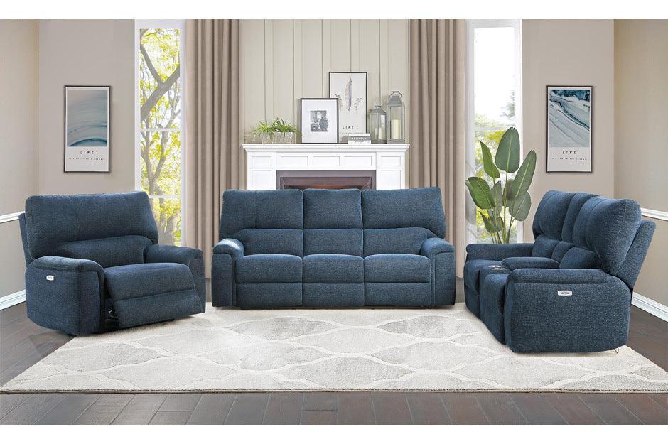 Dickinson 3 Piece Power Double Reclining Living Room Set In Indigo 9413In - 3Pwh - 2 - 1 | Homelegance | Home Elegance USA