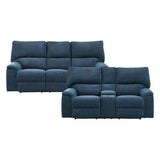 Dickinson 2 Piece Double Reclining Sofa Set In Indigo 9413In*2 | Homelegance | Home Elegance USA