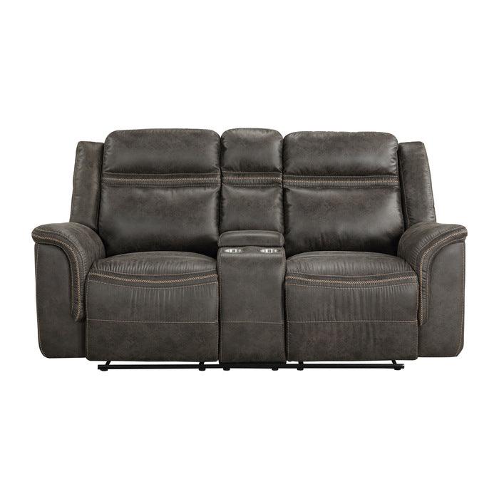 Boise Double Reclining Love Seat With Center Console In Brown 9426 - 2 | Homelegance | Home Elegance USA