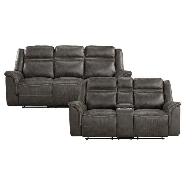 Boise 2 Piece Double Reclining Sofa Set In Brown 9426*2 | Homelegance | Home Elegance USA