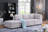 Kristin Light Gray Linen Fabric Reversible Sofa with Ottoman Home Elegance USA