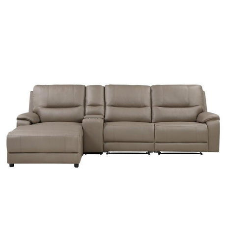 Homelegance - Legrande 4-Piece Modular Power Reclining Sectional With Power Headrest And Left Chaise In Taupe - 9429Tp*4Lcrrpwh