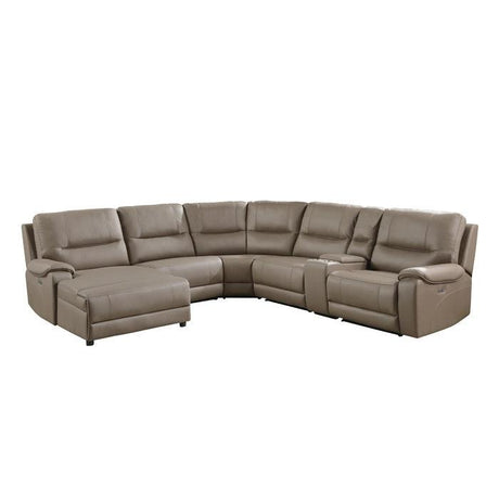 Homelegance - Legrande 6-Piece Modular Power Reclining Sectional With Power Headrest And Left Chaise In Taupe - 9429Tp*6Lcrrpwh