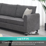 [VIDEO provided] [New] 91*91" Modern Upholstered Living Room Sectional Sofa, L Shape Furniture Couch with 3 Pillows - Home Elegance USA