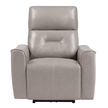 Homelegance - Burwell Power Reclining Chair with USB port in Light Gray - 9446CB-1PW