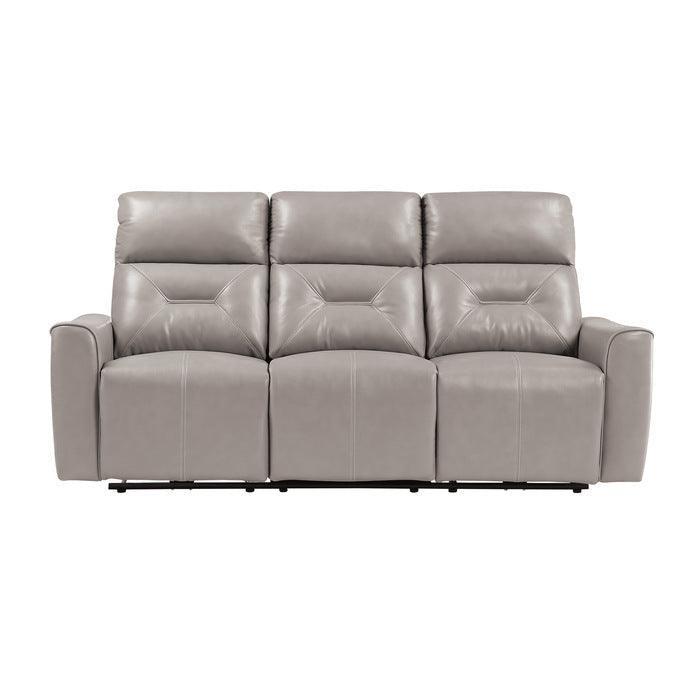Burwell Power Double Reclining Sofa With Usb Ports In Light Gray 9446Cb - 3Pw | Homelegance | Home Elegance USA
