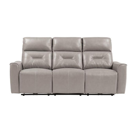 Burwell Power Double Reclining Sofa With Usb Ports In Light Gray 9446Cb - 3Pw | Homelegance | Home Elegance USA