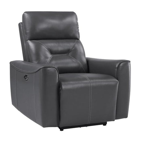 Homelegance - Burwell Power Reclining Chair with USB port in Dark Gray - 9446GY-1PW