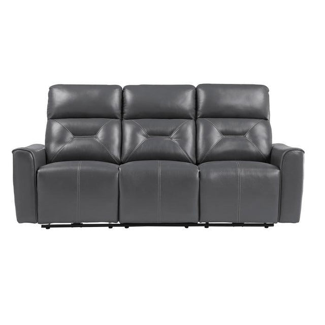 Burwell Power Double Reclining Sofa With Usb Ports In Dark Gray 9446Gy - 3Pw | Homelegance | Home Elegance USA