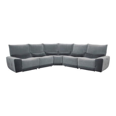 Homelegance - Helix 5-Piece Power Reclining Sectional In Gray - 9459Gy*5Scpw