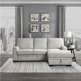 Homelegance - Morelia 2-Piece Sectional With Pull-Out Bed And Right Chaise With Hidden Storage In Beige - 9468Be*2Rc2L