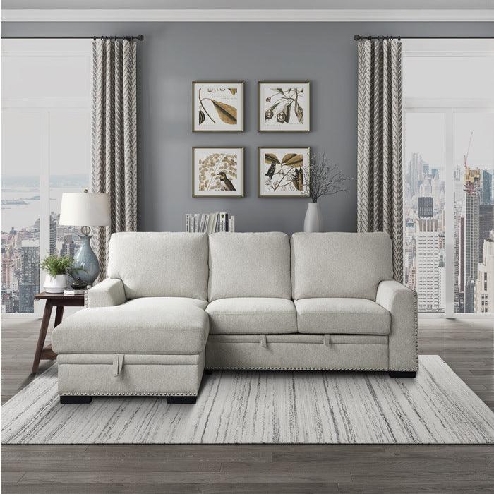 Homelegance - Morelia 2-Piece Sectional With Pull-Out Bed And Left Chaise With Hidden Storage In Beige - 9468Be*2Lc2R