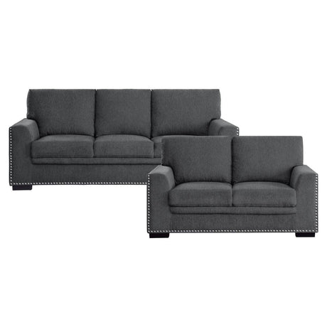 Homelegance - Morelia 2 Piece Sofa Set In Charcoal - 9468Cc*2