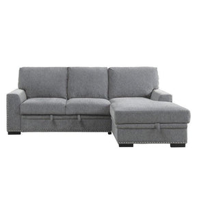 Morelia 2-Piece Sectional With Pull-Out Bed And Right Chaise With Hidden Storage In Gray 9468Dg*2Rc2L | Homelegance
