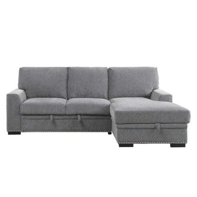 Homelegance - Morelia 2-Piece Sectional With Pull-Out Bed And Right Chaise With Hidden Storage In Gray - 9468Dg*2Rc2L