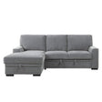 Morelia 2-Piece Sectional With Pull-Out Bed And Left Chaise With Hidden Storage In Gray 9468Dg*2Lc2R | Homelegance