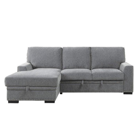 Homelegance - Morelia 2-Piece Sectional With Pull-Out Bed And Left Chaise With Hidden Storage In Gray - 9468Dg*2Lc2R