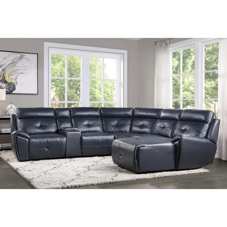 Avenue 6 - Piece Modular Reclining Sectional With Right Chaise In Navy 9469Nvb*6Lrrc | Homelegance | Home Elegance USA