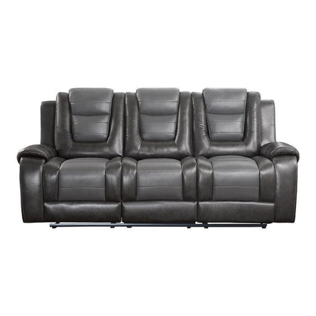 Briscoe Double Reclining Sofa With Drop - Down Cup Holders In Dark Gray 9470Gy - 3 | Homelegance | Home Elegance USA