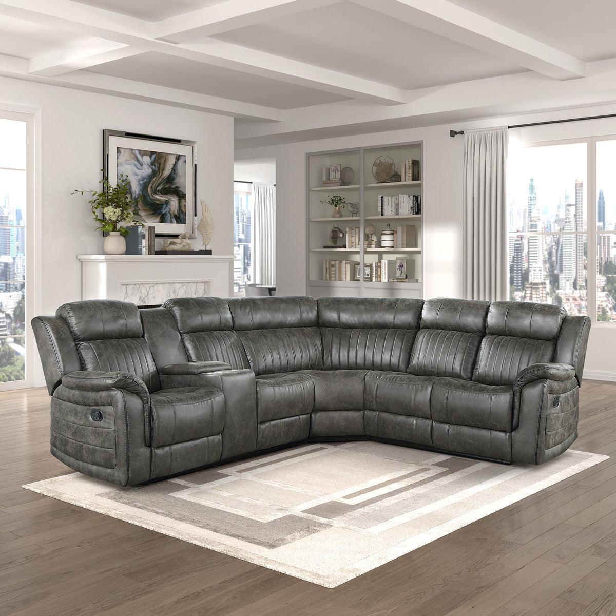 Homelegance - Centeroak 3-Piece Reclining Sectional - 9479Brg*Sc