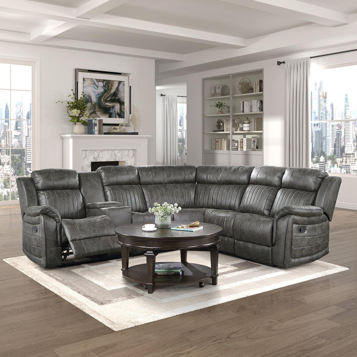 Homelegance - Centeroak 3-Piece Reclining Sectional - 9479Brg*Sc