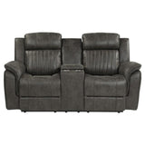 Homelegance - Centeroak Double Reclining Love Seat With Center Console In Gray - 9479Brg-2