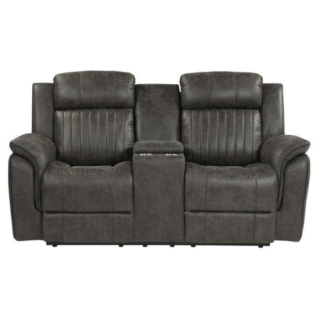 Homelegance - Centeroak Double Reclining Love Seat With Center Console In Gray - 9479Brg-2