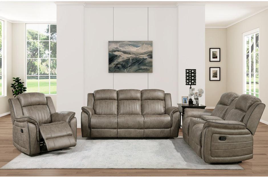 Homelegance - Centeroak 3 Piece Double Reclining Sofa Set In Sandy Brown - 9479Sdb-3-2-1