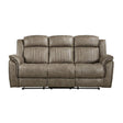 Centeroak Double Reclining Sofa In Sandy Brown 9479Sdb-3 | Homelegance