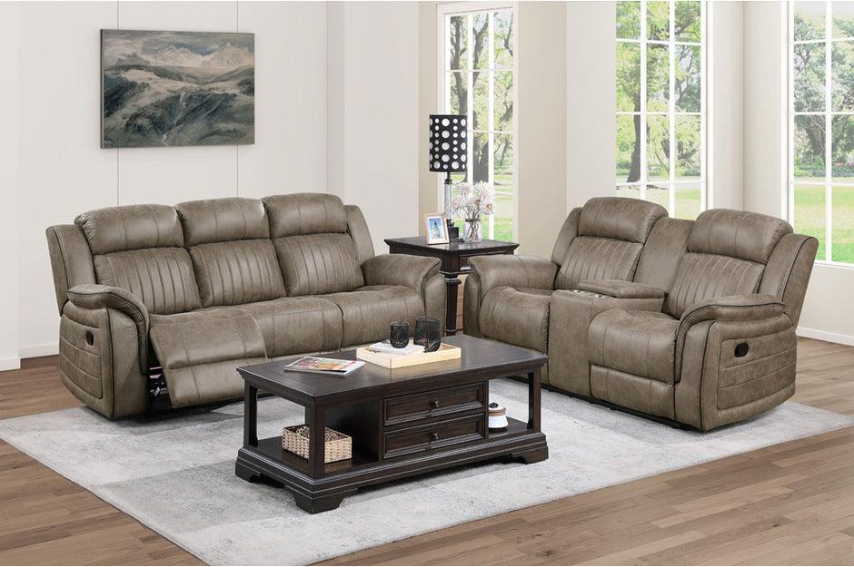 Homelegance - Centeroak 2 Piece Double Reclining Sofa Set In Sandy Brown - 9479Sdb-3-2