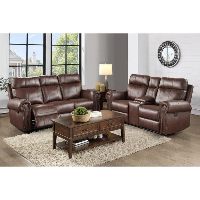 Homelegance - Granville 2 Piece Double Reclining Sofa Set In Brown - 9488Br-3-2