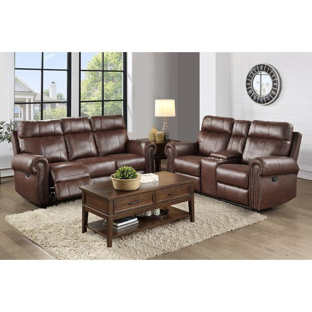 Homelegance - Granville 2 Piece Double Reclining Sofa Set In Brown - 9488Br-3-2