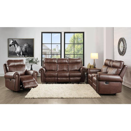 Homelegance - Granville 3 Piece Double Reclining Sofa Set In Brown - 9488Br-3-2-1