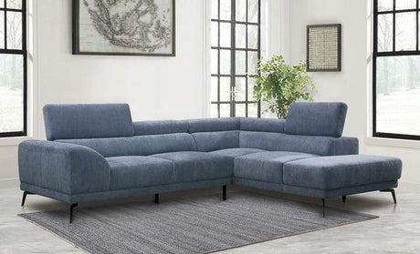 Homelegance - Medora 2-Piece Sectional With Right Chaise In Blue - 9409Bue*Sc