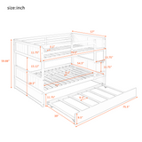 Full Over Full Bunk Bed with Twin Size Trundle, Gray ( old sku: LP000150AAE ) - Home Elegance USA