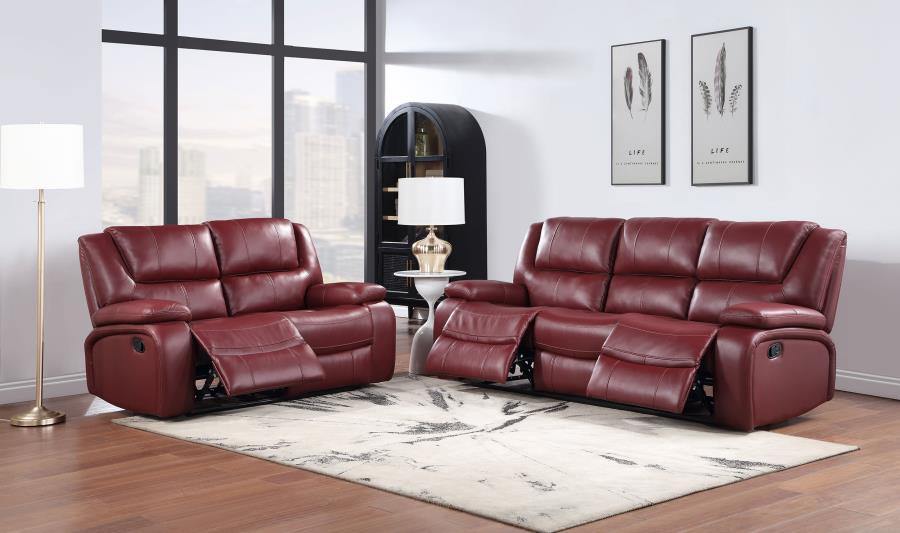 Camila Motion Sofa And Loveseat Set Red Home Elegance USA