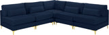 Julia - Modular Sectional 5 Piece - Navy - Fabric - Home Elegance USA