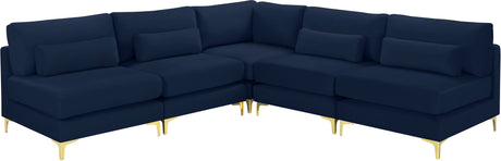 Julia - Modular Sectional 5 Piece - Navy - Fabric - Home Elegance USA