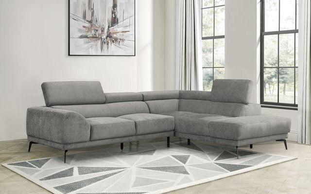 Homelegance - Medora 2-Piece Sectional With Right Chaise In Gray - 9409Gry*Sc