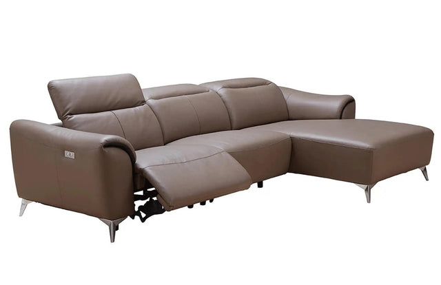 950 Premium Leather Sectional in Brown Color by ESF Furniture ESF Furniture