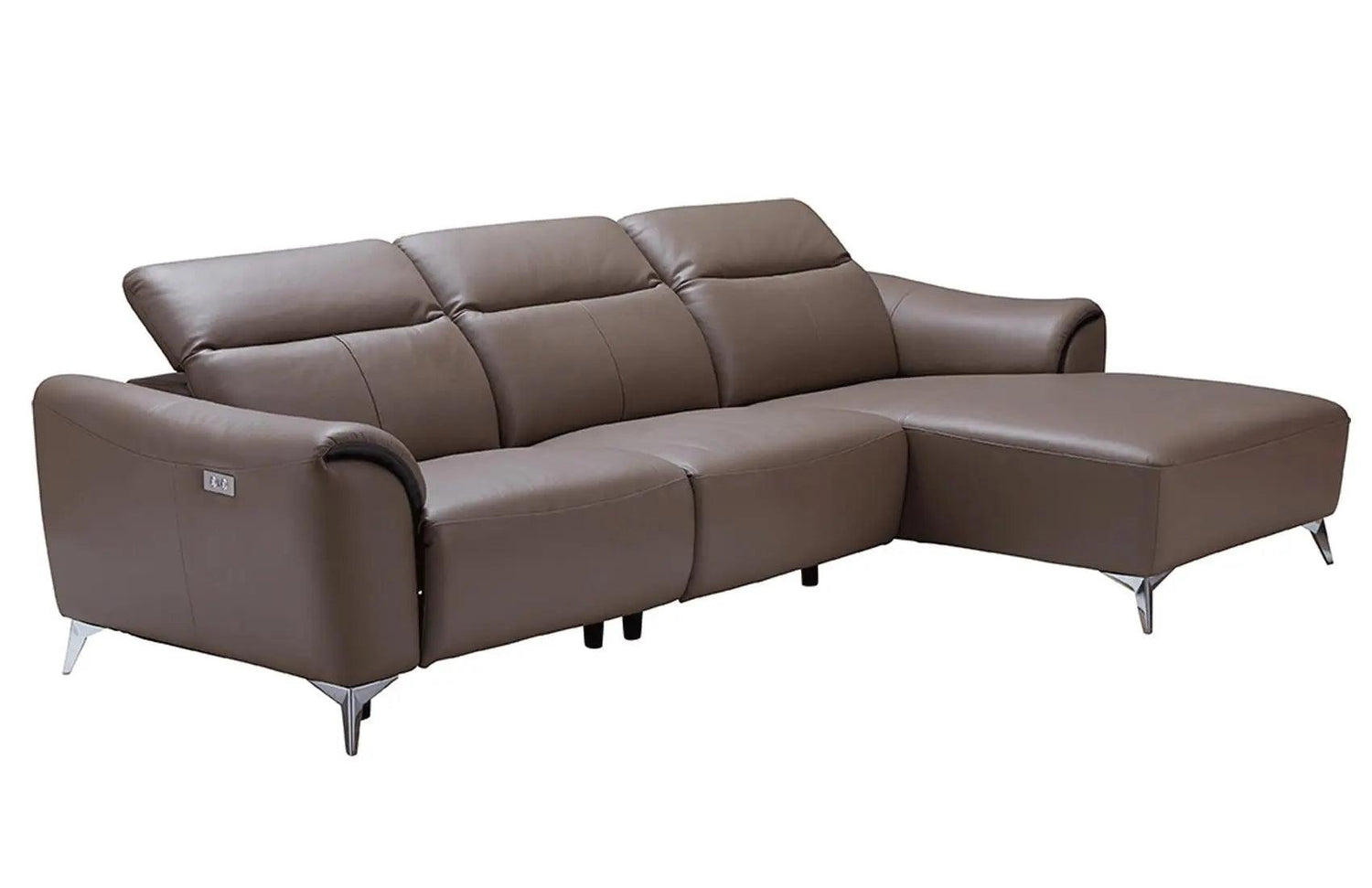 950 Premium Leather Sectional In Brown Color | ESF | Home Elegance USA