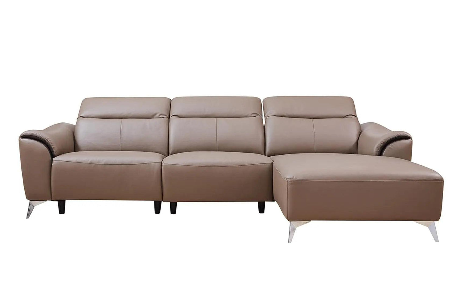 950 Premium Leather Sectional In Brown Color | ESF | Home Elegance USA
